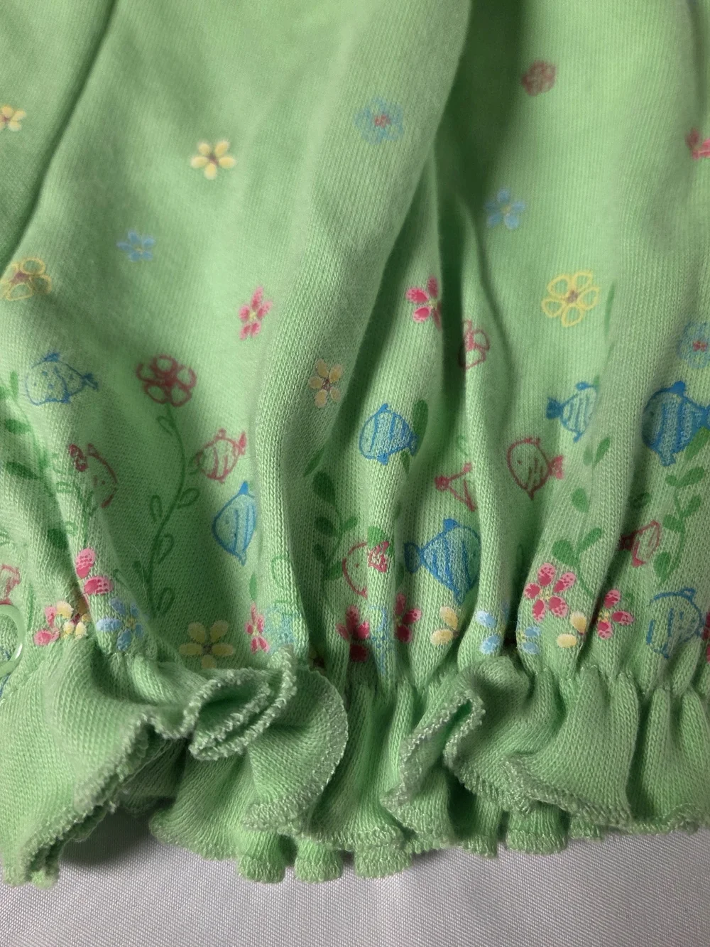 Carter's Vintage Light‎ Green Floral Baby Romper 3/6 Months
